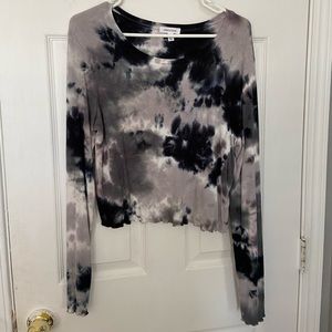 Cropped marble long sleeve shirt